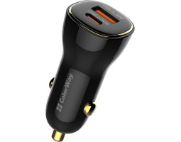 Автомобильное зарядное устройство ColorWay, Black, 60 Вт, 1xType-C, 1xUSB (CW-CHA046PD-BK) Автомобильное зарядное устройство ColorWay, Black, 60 Вт, 1xType-C, 1xUSB (CW-CHA046PD-BK)