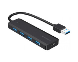 Концентратор USB 3.1 Gembird UHB-U3P4P-02, 4 порти USB 3.1, пластик, Black