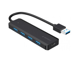 Концентратор USB 3.1 Gembird UHB-U3P4P-02, 4 порти USB 3.1, пластик, Black