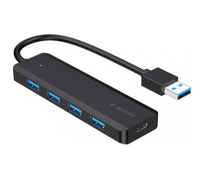 Концентратор USB 3.1 Gembird UHB-U3P4P-02, 4 порти USB 3.1, пластик, Black Концентратор USB 3.1 Gembird UHB-U3P4P-02, 4 порти USB 3.1, пластик, Black