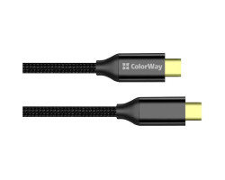 Кабель USB  - 1.0m Type-C/ Type-C (папа-папа) 100 Вт, Braided Nylon (CW-CBPDCC062-BK)