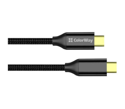 Кабель USB  - 1.0m Type-C/ Type-C (папа-папа) 100 Вт, Braided Nylon (CW-CBPDCC062-BK)