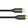Кабель USB  - 1.0m Type-C/ Type-C (папа-папа) 100 Вт, Braided Nylon (CW-CBPDCC062-BK)