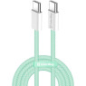 Кабель USB  - 1.0m Type-C/ Type-C (папа-папа) ColorWay Green, 60 Вт, Braided Nylon (CW-CBPDCC061-G)