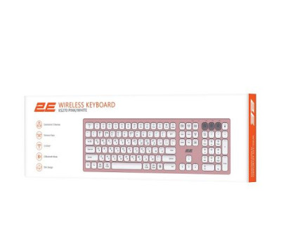 Клавіатура бездротова 2E KS270, Pink/ White, Bluetooth / USB 2.4GHz, до 10 м, 2xAAA (2E-KS270WBPN_UA) Клавіатура бездротова 2E KS270, Pink/ White, Bluetooth / USB 2.4GHz, до 10 м, 2xAAA (2E-KS270WBPN_UA)