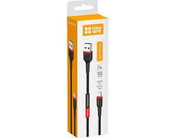 Кабель USB > Lightning, ColorWay Black, 2.4A, 1 м (CW-CBUL064-BK)