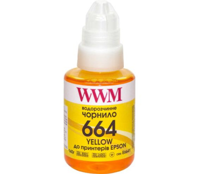 Чорнило WWM Epson L100/ 120/ 200/ 300/ 350/ 3100, Yellow, 140 мл, водорозчинне (E664Y)