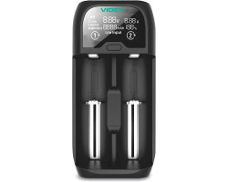 Зарядний пристрій Videx UD200, Black, універсальний, Type-C (5V/ 2A), LCD дисплей (VCH-UD200)
