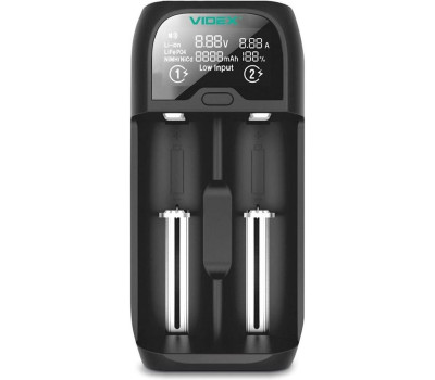 Зарядний пристрій Videx UD200, Black, універсальний, Type-C (5V/ 2A), LCD дисплей (VCH-UD200) Зарядний пристрій Videx UD200, Black, універсальний, Type-C (5V/ 2A), LCD дисплей (VCH-UD200)