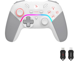 Геймпад Bloody GPW70, White/ Grey, бездротовий (USB 2.4GHz), для ПК /  PS3 /  Switch /  Android