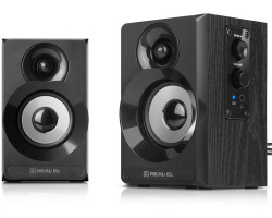 Колонки 2.0 REAL-EL S-217 Black, 2 x 6 Вт, МДФ, живлення від мережі 220V-foto2