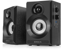 Колонки 2.0 REAL-EL S-217 Black, 2 x 6 Вт, МДФ, живлення від мережі 220V Колонки 2.0 REAL-EL S-217 Black, 2 x 6 Вт, МДФ, живлення від мережі 220V