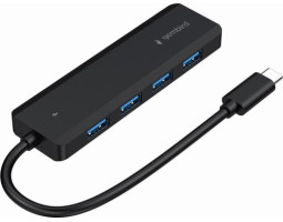 Концентратор Type-C Gembird UHB-CM-U3P4P-01, Black, 4 порти USB 3.1,USB-C, USB-C PD, пластик-foto3