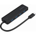 Концентратор Type-C Gembird UHB-CM-U3P4P-01, Black, 4 порти USB 3.1,USB-C, USB-C PD, пластик