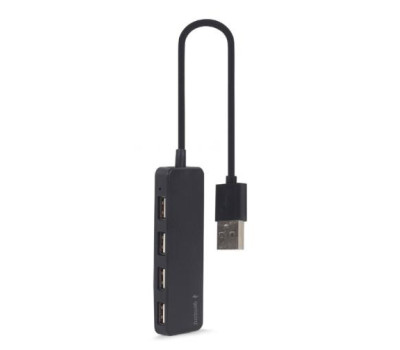 Концентратор USB 2.0 Gembird UHB-U2P4-06, 4 порти USB 2.0, пластик, чорний