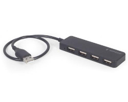 Концентратор USB 2.0 Gembird UHB-U2P4-06, 4 порти USB 2.0, пластик, чорний