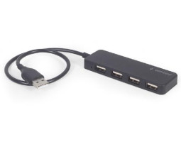 Концентратор USB 2.0 Gembird UHB-U2P4-06, 4 порти USB 2.0, пластик, чорний Концентратор USB 2.0 Gembird UHB-U2P4-06, 4 порти USB 2.0, пластик, чорний
