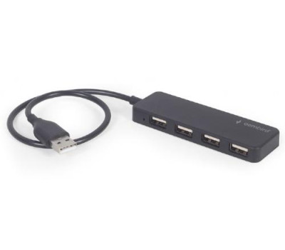 Концентратор USB 2.0 Gembird UHB-U2P4-06, 4 порти USB 2.0, пластик, чорний