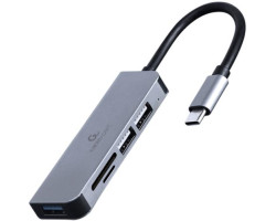 Концентратор USB 3.0 Type-С Cablexpert UHB-CM-CRU3P1U2P2-01, 4 порти, 1 х USB 3.1 Gen1 (5 Gbps), 2 х