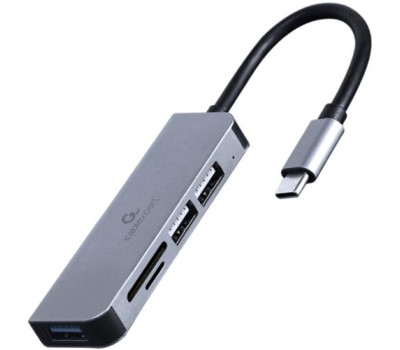 Концентратор USB 3.0 Type-С Cablexpert UHB-CM-CRU3P1U2P2-01, 4 порти, 1 х USB 3.1 Gen1 (5 Gbps), 2 х