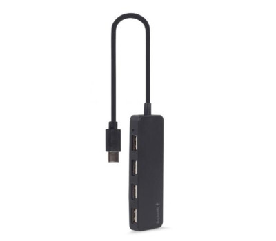 Концентратор USB 3.0 Type-С Gembird UHB-CM-U2P4-01, 4 порти USB 2.0, пластик, чорний