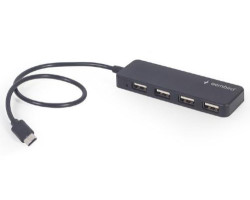 Концентратор USB 3.0 Type-С Gembird UHB-CM-U2P4-01, 4 порти USB 2.0, пластик, чорний