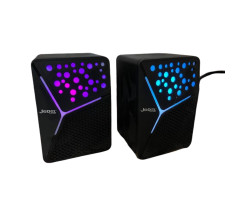Колонки Jedel S-554, Black, 2x3W, RGB-подсветка, питания через USB