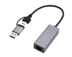 Мережевий адаптер USB 3.1 /  Type-C - Ethernet, 10/ 1000 Мбіт/ с, Grey, Cablexpert (A-USB3AC-LAN-01)
