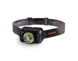 Ліхтар налобний Videx H035C, Black, 410 лм, 5000K, до 86 м, 7 режимів роботи, світлодіод CREE XTE 5W