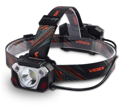 Ліхтар налобний Videx H056, Black, 1400 Лм, 6500K, до 160 м, 5 режимів роботи, світлодіод Luminus SS