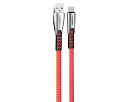 Кабель USB  - 1.0m AM/ Type-C, ColorWay, Red, 2.4A (CW-CBUC012-RD)