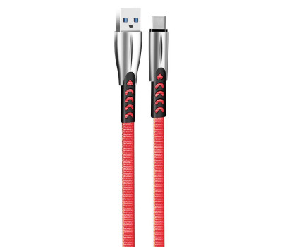 Кабель USB  - 1.0m AM/ Type-C, ColorWay, Red, 2.4A (CW-CBUC012-RD)