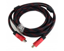 Кабель HDMI > HDMI 5.0m Extradigital Black/ Red VER 2.0, ПВХ сітка (KBH1749)