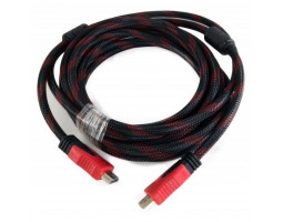 Кабель HDMI > HDMI 5.0m Extradigital Black/ Red VER 2.0, ПВХ сітка (KBH1749) Кабель HDMI > HDMI 5.0m Extradigital Black/ Red VER 2.0, ПВХ сітка (KBH1749)