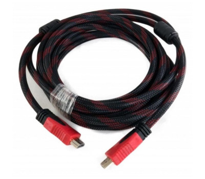 Кабель HDMI > HDMI 5.0m Extradigital Black/ Red VER 2.0, ПВХ сітка (KBH1749)