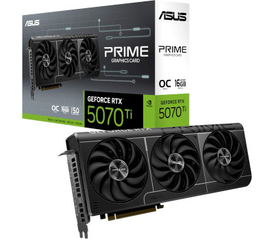 Відеокарта GeForce RTX 5070 Ti, ASUS, PRIME OC, 16Gb GDDR7, 256-bit, HDMI/ 3xDP, 2527/ 28000 MHz, 16-p Відеокарта GeForce RTX 5070 Ti, ASUS, PRIME OC, 16Gb GDDR7, 256-bit, HDMI/ 3xDP, 2527/ 28000 MHz, 16-p