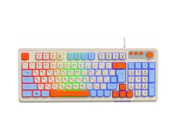 Клавіатура Maxxter KBG-3C01-UA, White, USB, 98 кнопок, LED підсвічування, 1.8 м