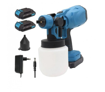 Аккумуляторный краскопульт Krafftec 48V (9465), 2 АКБ, 200W, 800ml, 130 DIN-S