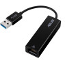 Сетевая картa USB 3.0 <-> Ethernet, Asus, Black, 100/ 1000 Mbp/ s (OEM)