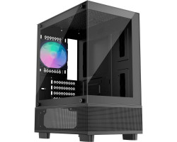 Корпус 1stPlayer Mi2-A-BK-2F7R-1F7, Black, без БЖ, Mini Tower