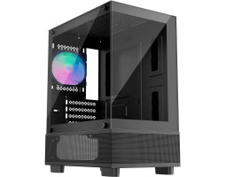 Корпус 1stPlayer Mi2-A-BK-2F7R-1F7, Black, без БЖ, Mini Tower