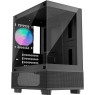 Корпус 1stPlayer Mi2-A-BK-2F7R-1F7, Black, без БЖ, Mini Tower