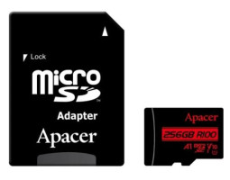 Карта пам`яті microSDXC, 256Gb, Apacer, Class10 UHS-I U1 V10 A1, SD адаптер, (AP256GMCSX10UB-R) Карта пам`яті microSDXC, 256Gb, Apacer, Class10 UHS-I U1 V10 A1, SD адаптер, (AP256GMCSX10UB-R)