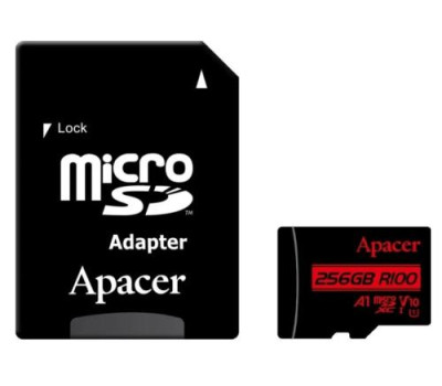 Карта пам`яті microSDXC, 256Gb, Apacer, Class10 UHS-I U1 V10 A1, SD адаптер, (AP256GMCSX10UB-R) Карта пам`яті microSDXC, 256Gb, Apacer, Class10 UHS-I U1 V10 A1, SD адаптер, (AP256GMCSX10UB-R)