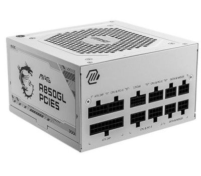 Блок живлення 850 Вт, MSI MAG A850GL PCIE5, White, модульний, 80+ Gold