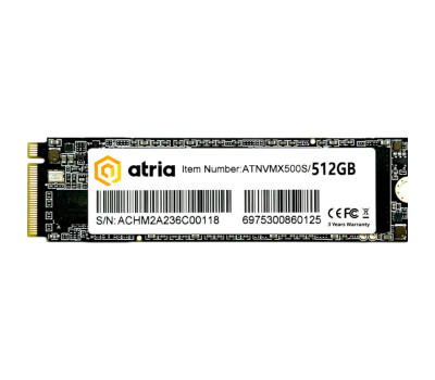 Твердотільний накопичувач SSD 512Gb, Atria X500S, PCI-E 3.0 x4, (ATNVMX500S/ 512) Твердотільний накопичувач SSD 512Gb, Atria X500S, PCI-E 3.0 x4, (ATNVMX500S/ 512)