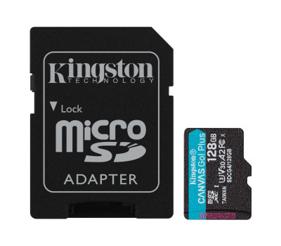 Карта пам`яті microSDXC, 128Gb, Kingston Canvas Go! Plus, Class 10, SD адаптер, (SDCG4/ 128GB)