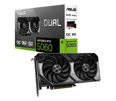 Відеокарта GeForce RTX 5060, Asus, DUAL OC, 8Gb GDDR7, 128-bit, (DUAL-RTX5060-O8G) Відеокарта GeForce RTX 5060, Asus, DUAL OC, 8Gb GDDR7, 128-bit, (DUAL-RTX5060-O8G)