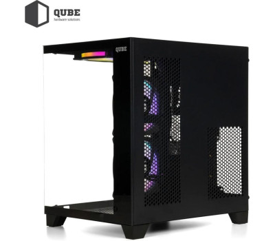 Корпус Qube REEF ARGB, Black, MiniTower, без БЖ, (REEF_GMNU3) Корпус Qube REEF ARGB, Black, MiniTower, без БЖ, (REEF_GMNU3)
