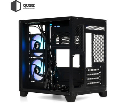 Корпус Qube REEF ARGB, Black, MiniTower, без БЖ, (REEF_GMNU3) Корпус Qube REEF ARGB, Black, MiniTower, без БЖ, (REEF_GMNU3)